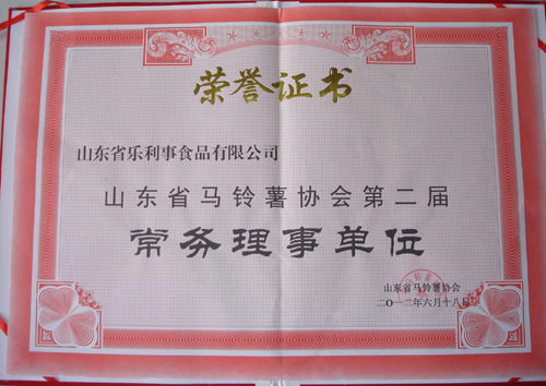 Standing Member of Potato Association of Shandong